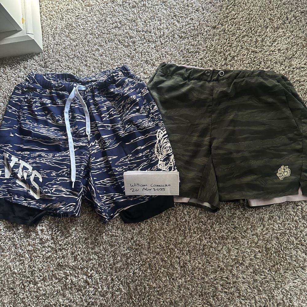 Darc Sport Blue and Green Athletic Shorts